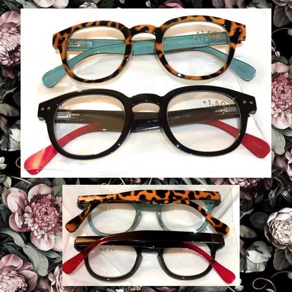 horn rimmed reading glasses